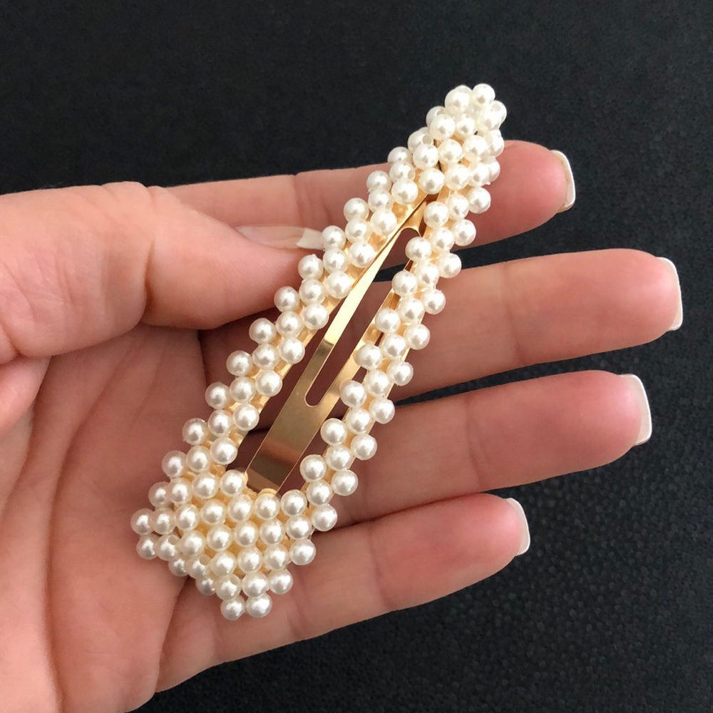 3/$24 Oversized Pearl Barrette Large Hair clip - Picture 2 of 8